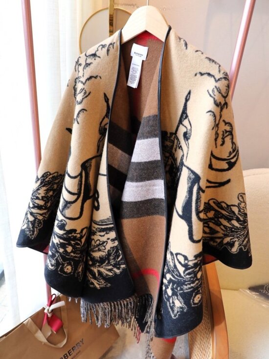 Burberry Accessories - Burberry Knight Print Reversible Cape Shawl